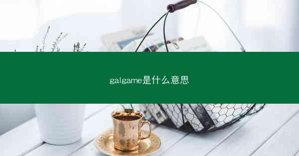 galgame是什么意思
