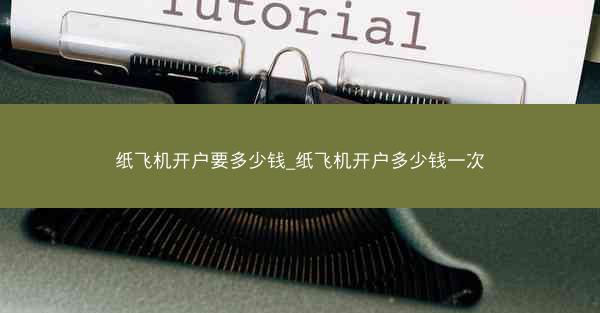 纸飞机开户要多少钱_纸飞机开户多少钱一次