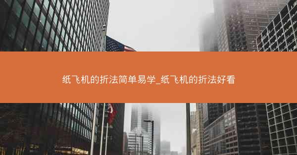 纸飞机的折法简单易学_纸飞机的折法好看