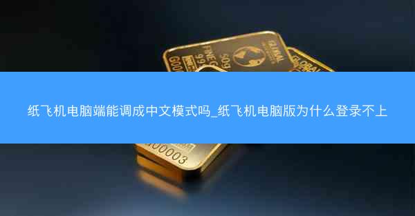 纸飞机电脑端能调成中文模式吗_纸飞机电脑版为什么登录不上