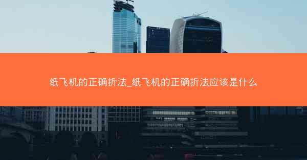 纸飞机的正确折法_纸飞机的正确折法应该是什么