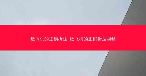 纸飞机的正确折法_纸飞机的正确折法视频